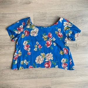 Cropped Floral Many Belles Down Open Backed Top